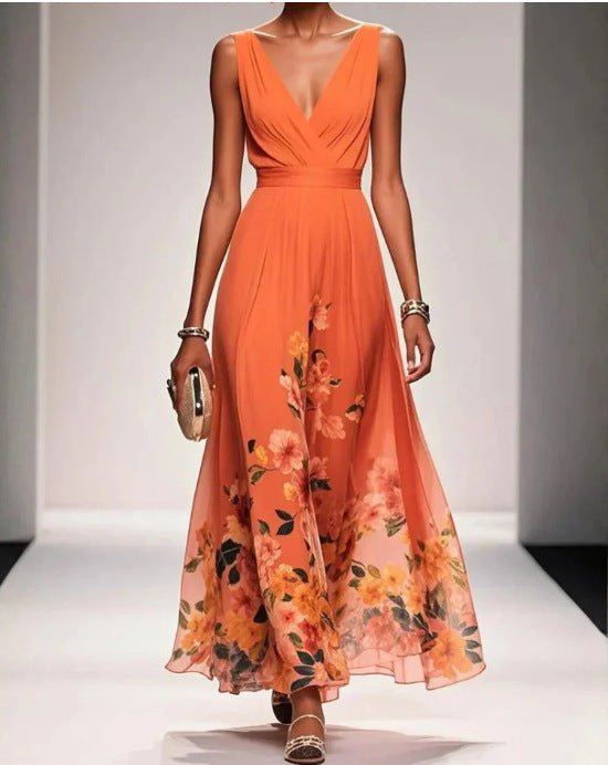 Evening Gown Elegant V - neck Cross - border Dress - LADYLINE X
