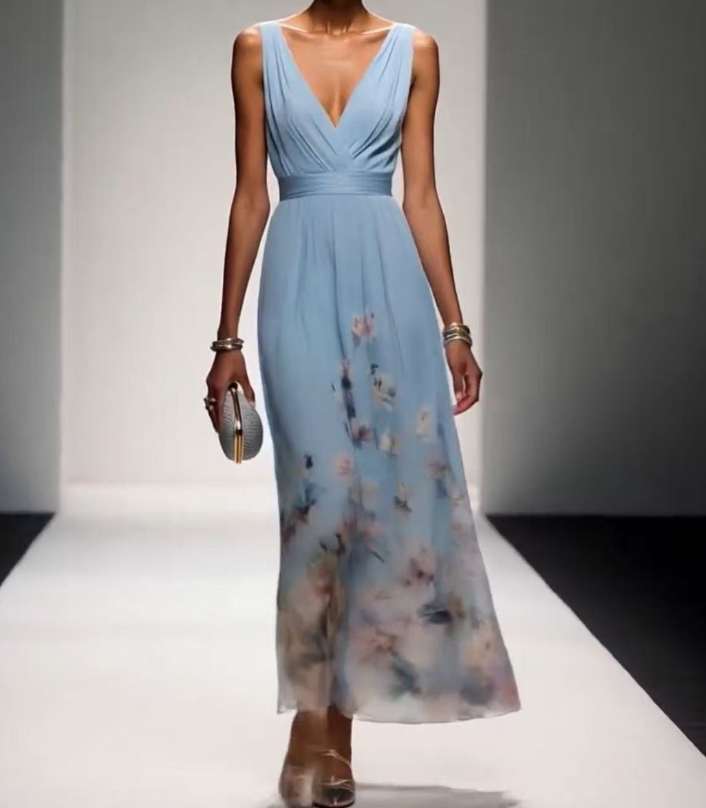 Evening Gown Elegant V - neck Cross - border Dress - LADYLINE X