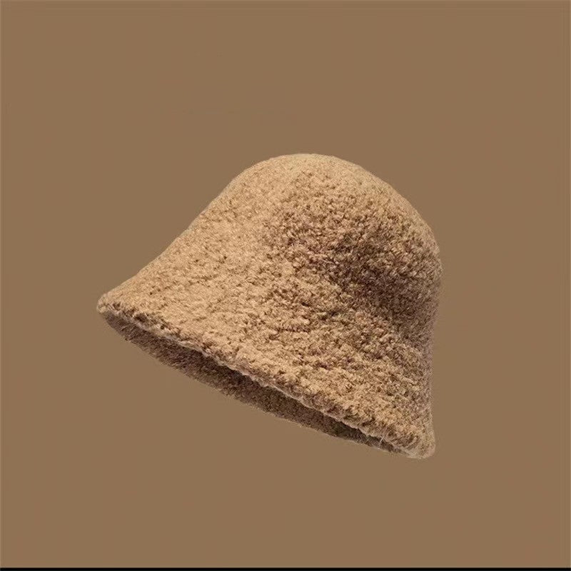 Face - flattering Solid - color Warm Bucket Hat - LADYLINE X