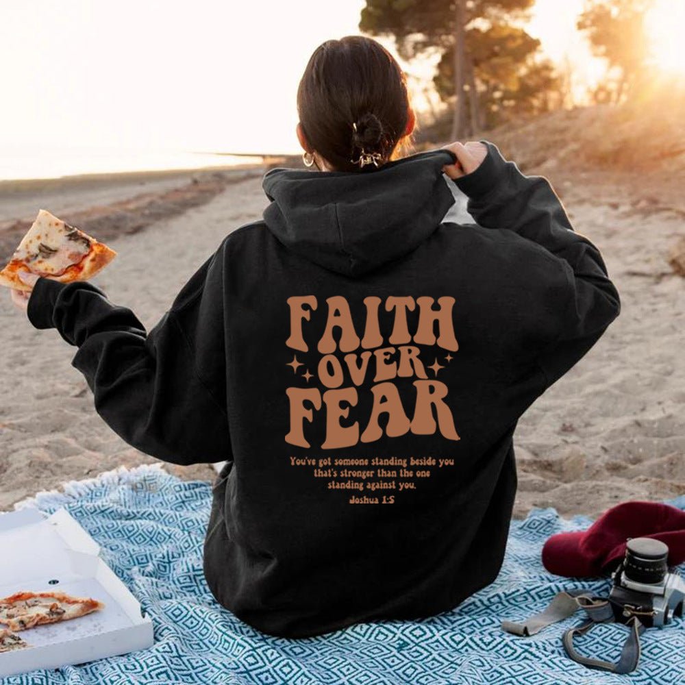 Faith Over Fear Hoodie Christian Sweatshirt Fashion Faith Shi - LADYLINE X
