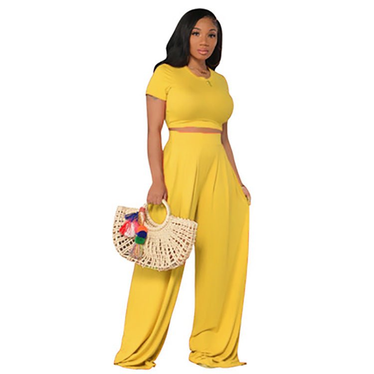 Fashion Casual Wide Leg Two - piece Set - LADYLINE X