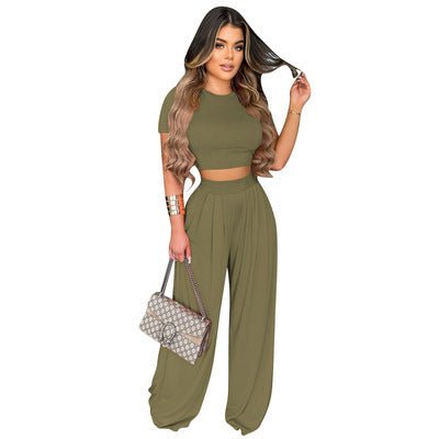 Fashion Casual Wide Leg Two - piece Set - LADYLINE X