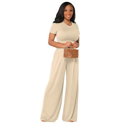 Fashion Casual Wide Leg Two - piece Set - LADYLINE X