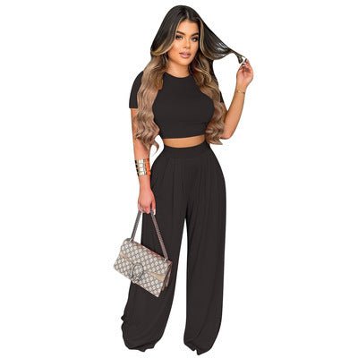 Fashion Casual Wide Leg Two - piece Set - LADYLINE X