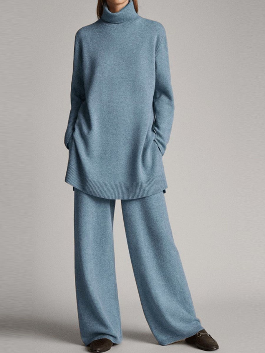 Fashion Women's Knitted Sweater Trousers Suit - LADYLINE X