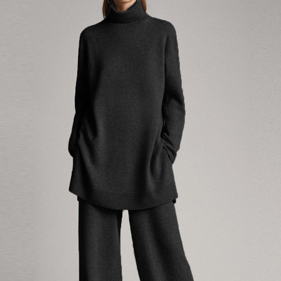 Fashion Women's Knitted Sweater Trousers Suit - LADYLINE X
