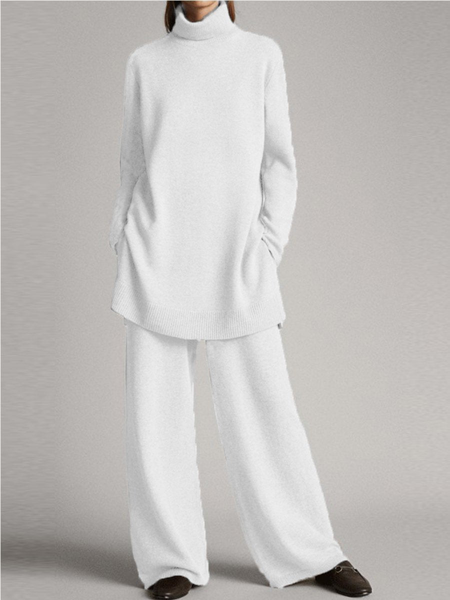 Fashion Women's Knitted Sweater Trousers Suit - LADYLINE X