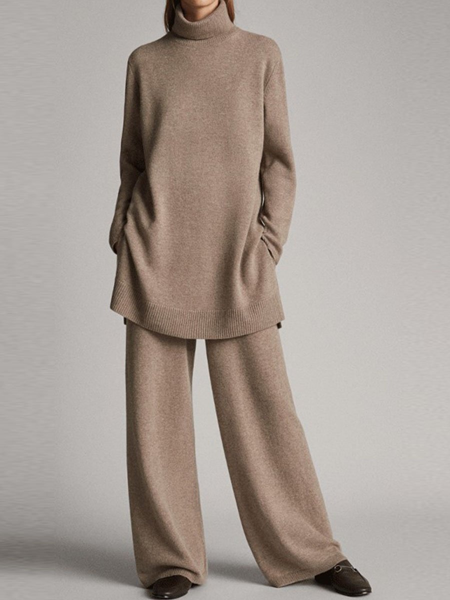 Fashion Women's Knitted Sweater Trousers Suit - LADYLINE X