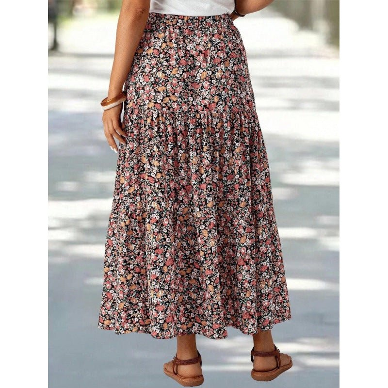 Fashionable Printed Floral High - Waisted Skirt - LADYLINE X