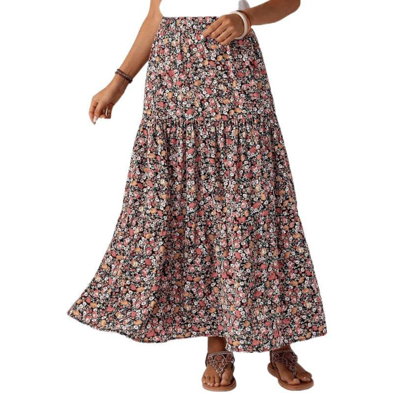 Fashionable Printed Floral High - Waisted Skirt - LADYLINE X