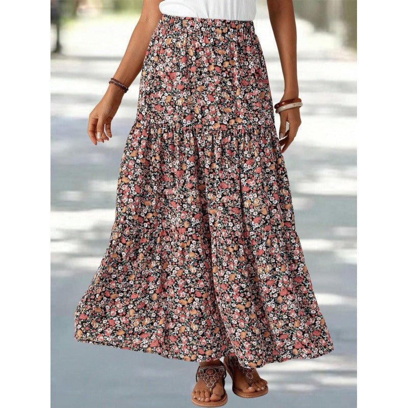 Fashionable Printed Floral High - Waisted Skirt - LADYLINE X