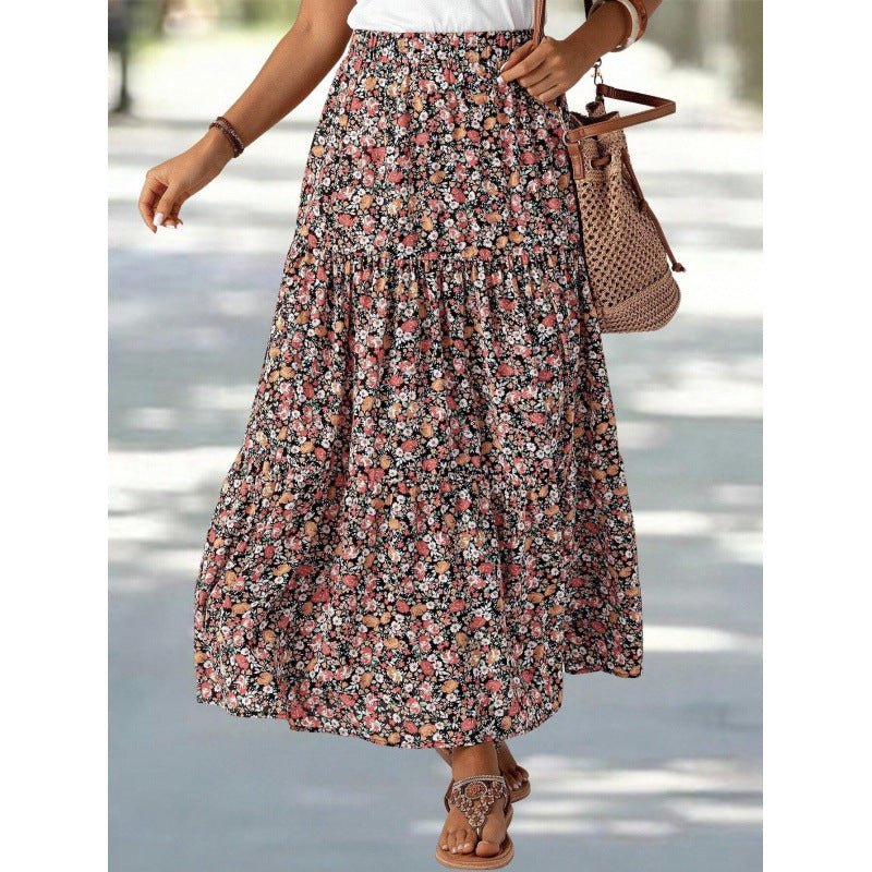 Fashionable Printed Floral High - Waisted Skirt - LADYLINE X