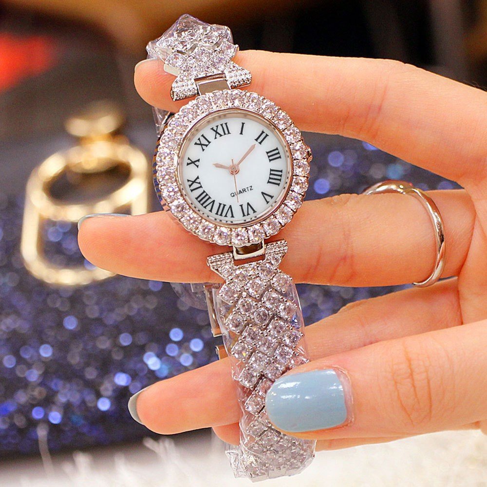 Fashionable Roman - Style Diamond - Encrusted Womens Watch - LADYLINE X
