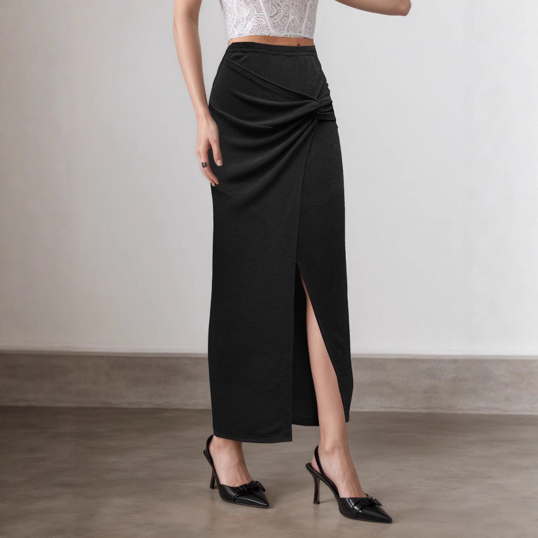 Fashionable Slim - fit Twisted Midi Skirt - LADYLINE X
