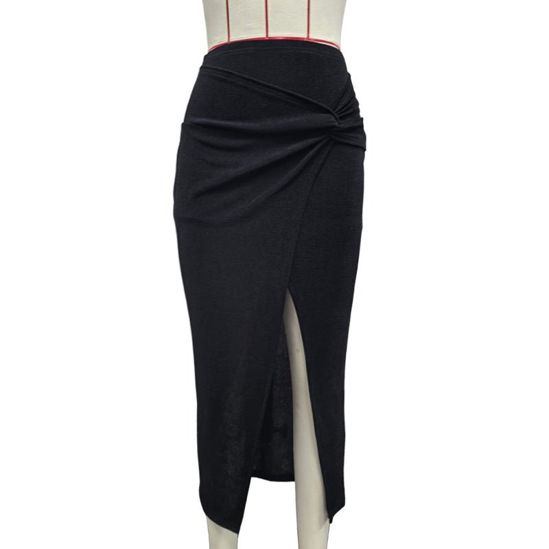 Fashionable Slim - fit Twisted Midi Skirt - LADYLINE X
