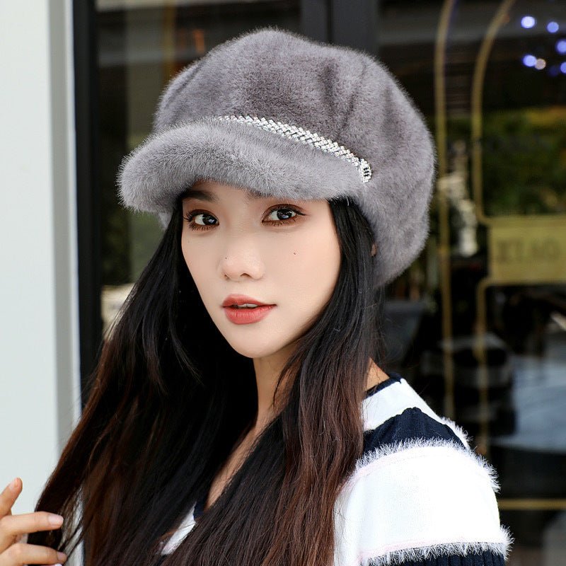 Fleece - lined Insulated Baseball Cap With A Chin Strap For Extra Warmth - LADYLINE X