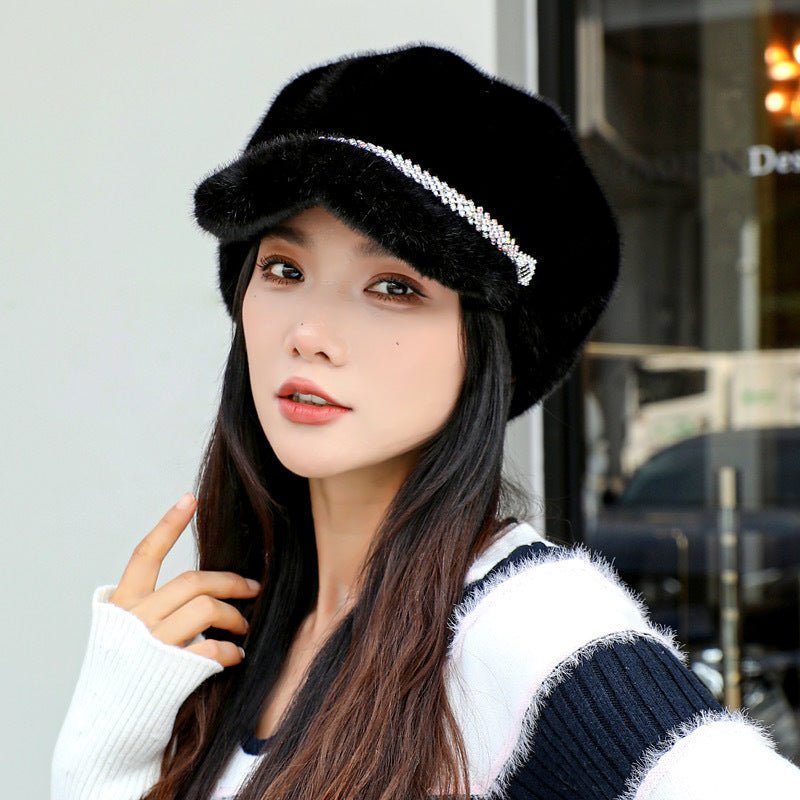 Fleece - lined Insulated Baseball Cap With A Chin Strap For Extra Warmth - LADYLINE X