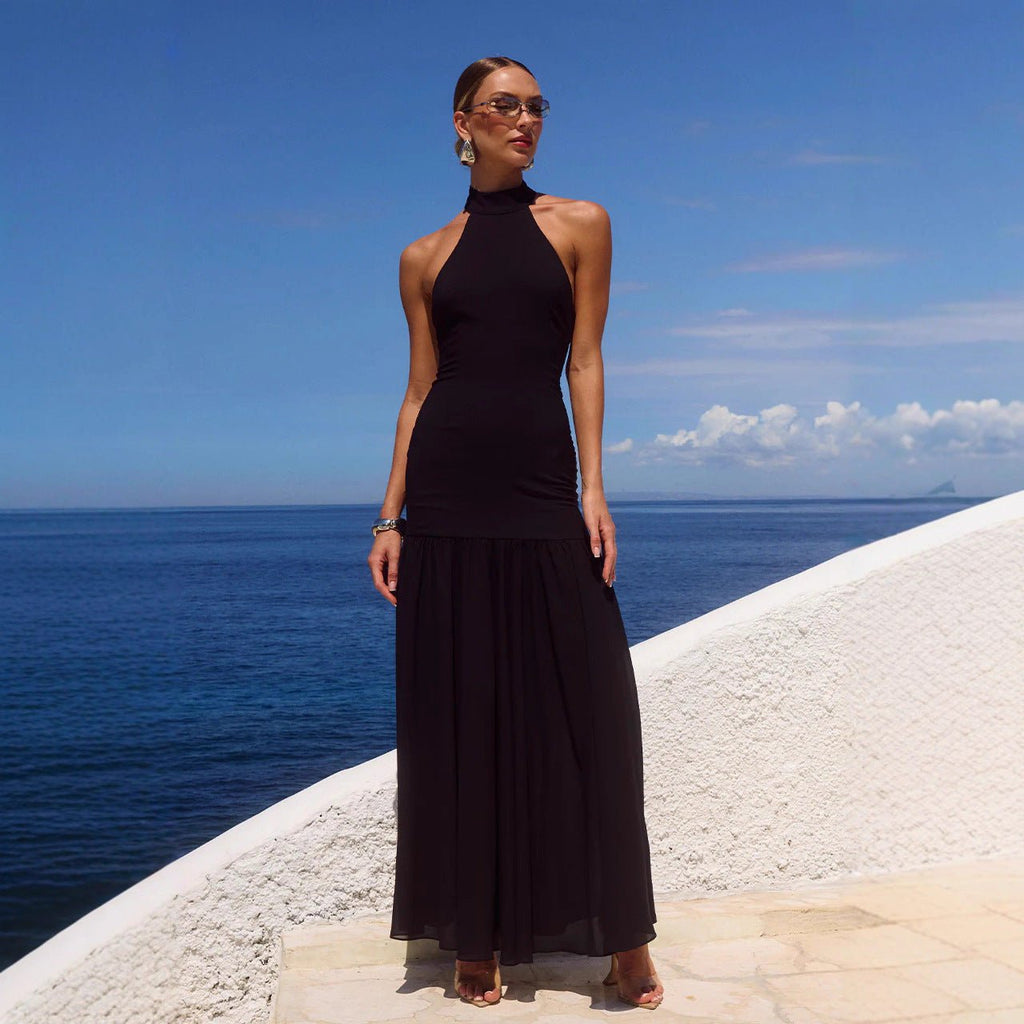 Flowing Resort - style Patchwork Maxi Dress, Fairy - like Gown - LADYLINE X