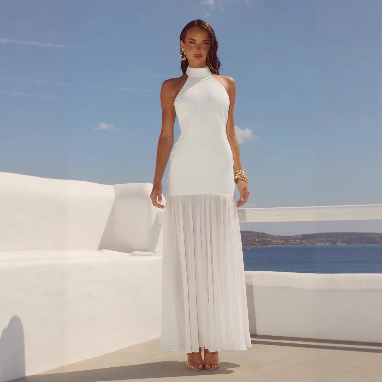 Flowing Resort - style Patchwork Maxi Dress, Fairy - like Gown - LADYLINE X