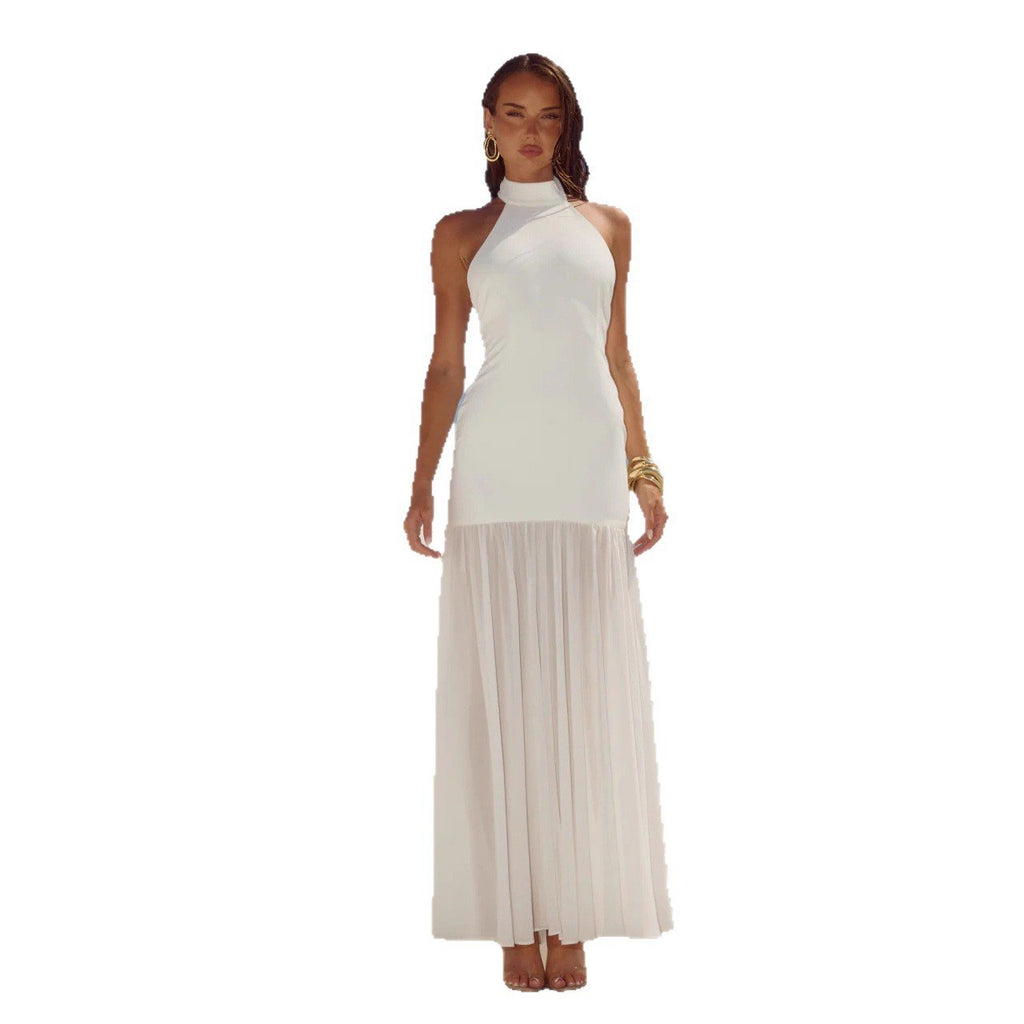 Flowing Resort - style Patchwork Maxi Dress, Fairy - like Gown - LADYLINE X