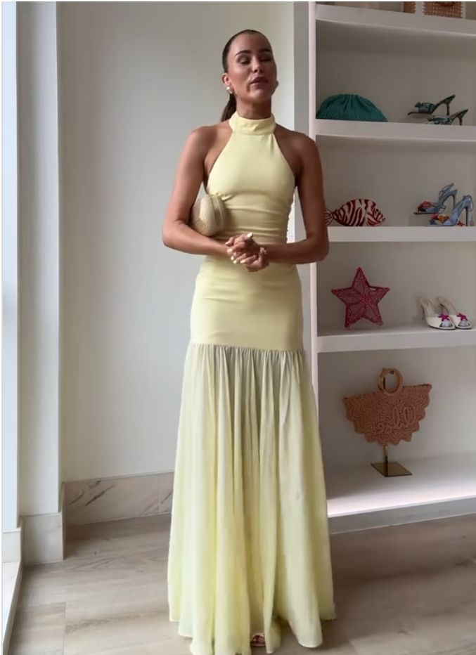 Flowing Resort - style Patchwork Maxi Dress, Fairy - like Gown - LADYLINE X