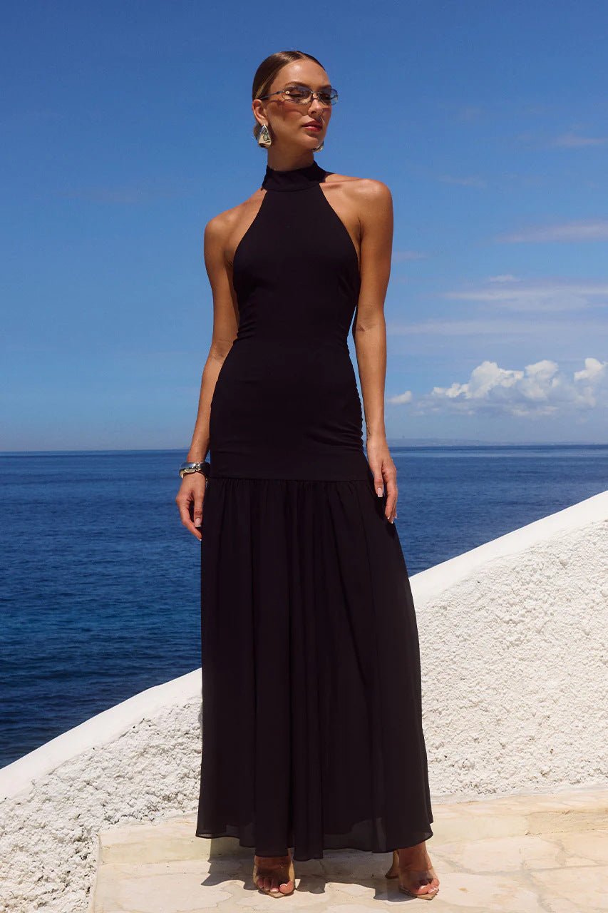 Flowing Resort - style Patchwork Maxi Dress, Fairy - like Gown - LADYLINE X