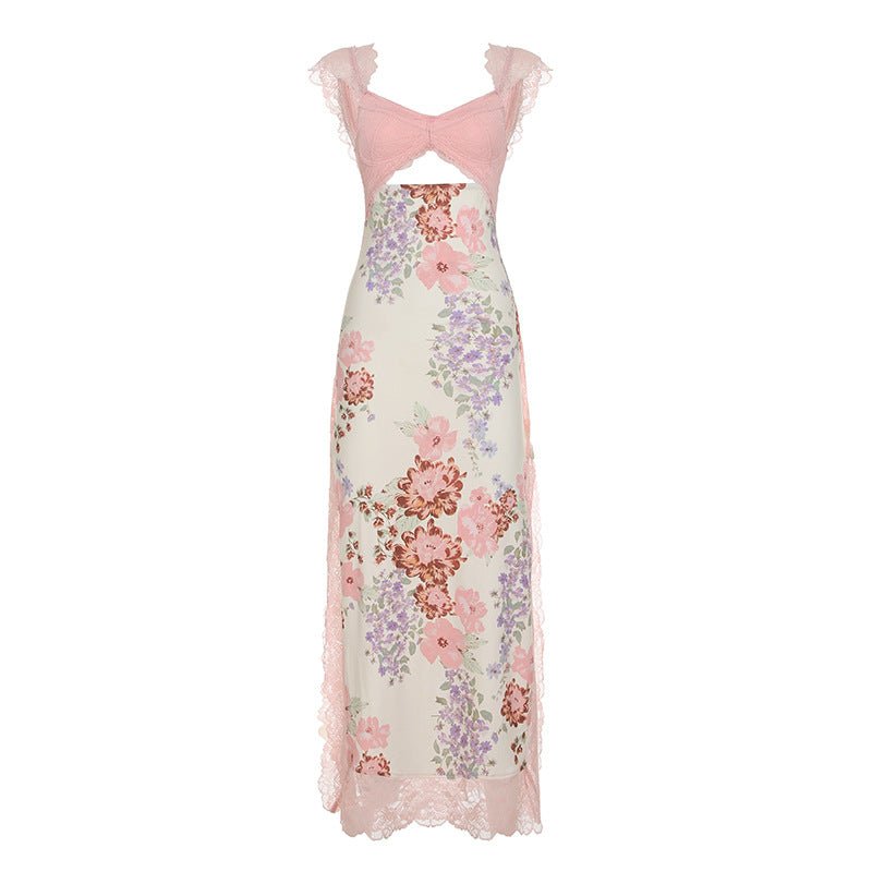 French - style Sexy Lace - Patchwork Printed Bodycon Dress For Women - LADYLINE X