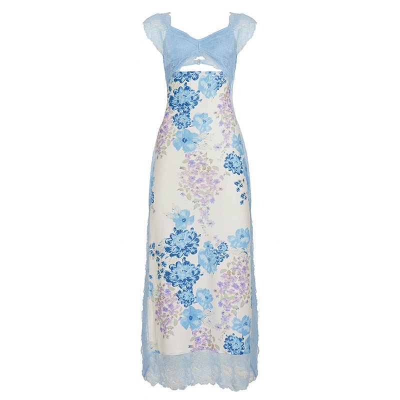 French - style Sexy Lace - Patchwork Printed Bodycon Dress For Women - LADYLINE X