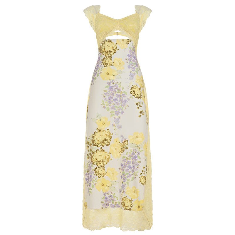 French - style Sexy Lace - Patchwork Printed Bodycon Dress For Women - LADYLINE X
