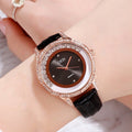 GEDI Double - Diamond Leather Belt Watch - LADYLINE X