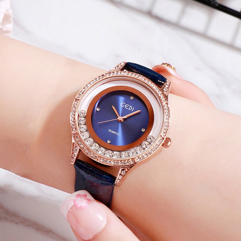 GEDI Double - Diamond Leather Belt Watch - LADYLINE X