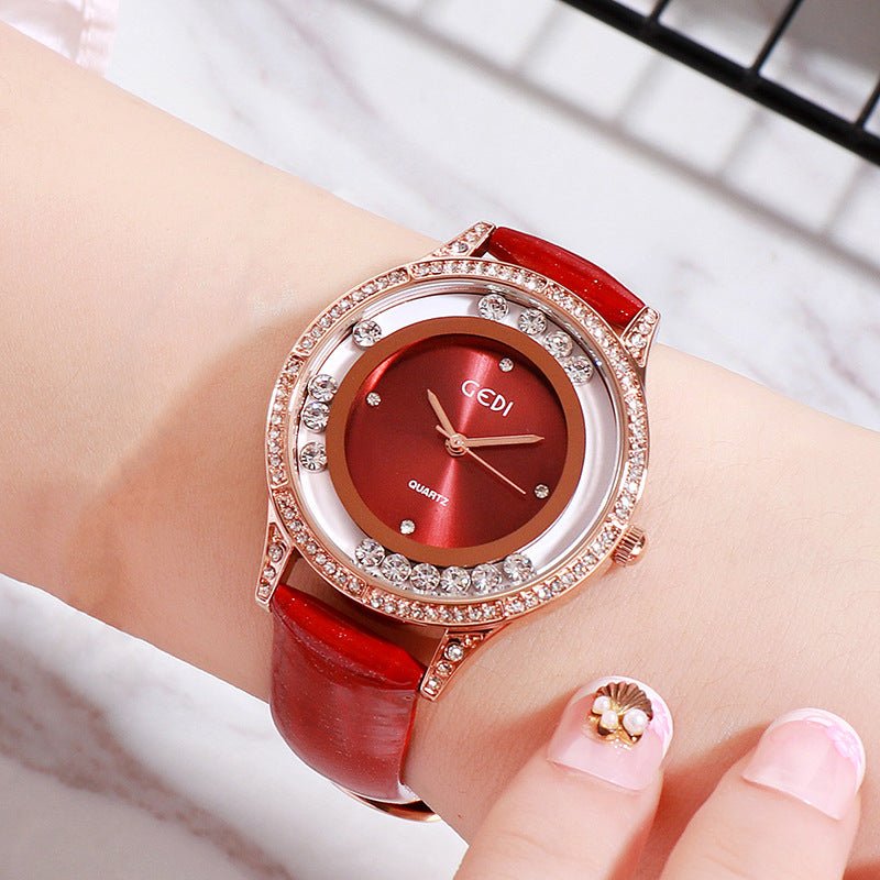 GEDI Double - Diamond Leather Belt Watch - LADYLINE X