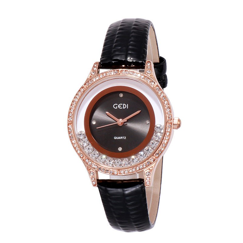 GEDI Double - Diamond Leather Belt Watch - LADYLINE X