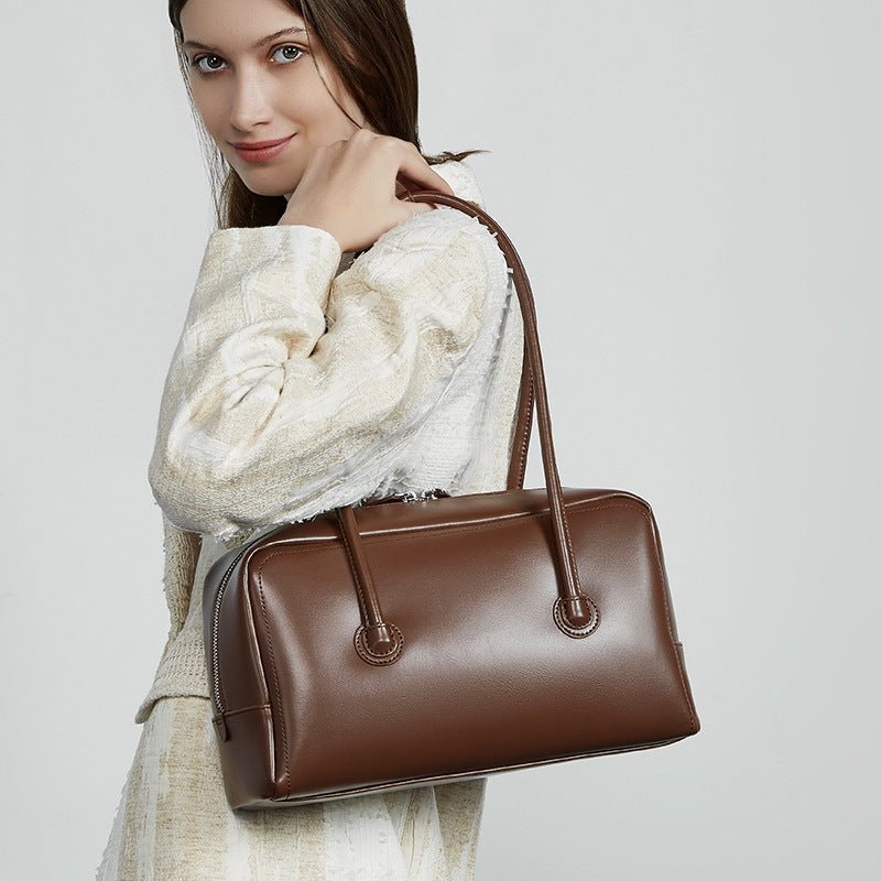 Genuine Leather Boston Women's Portable Shoulder Bag - LADYLINE X