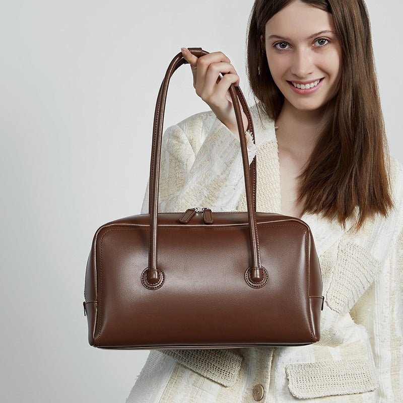 Genuine Leather Boston Women's Portable Shoulder Bag - LADYLINE X