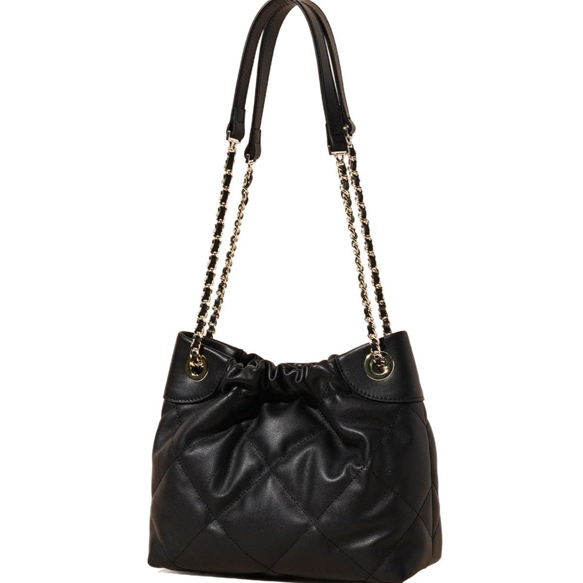 Genuine Leather Pleated ShoulderCrossbody Bag With Chain Strap - LADYLINE X