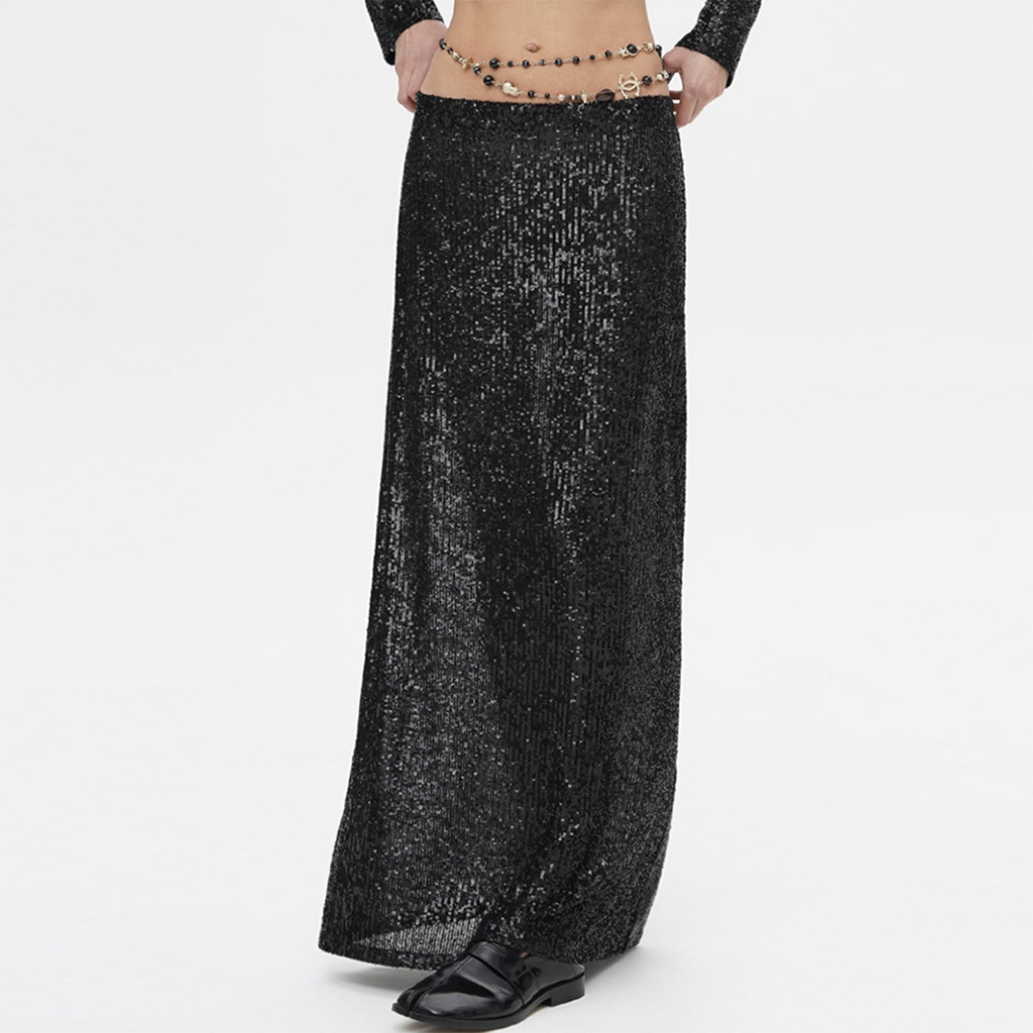 High - density Sequin Midi Skirt For Women Social Media Favorite - LADYLINE X
