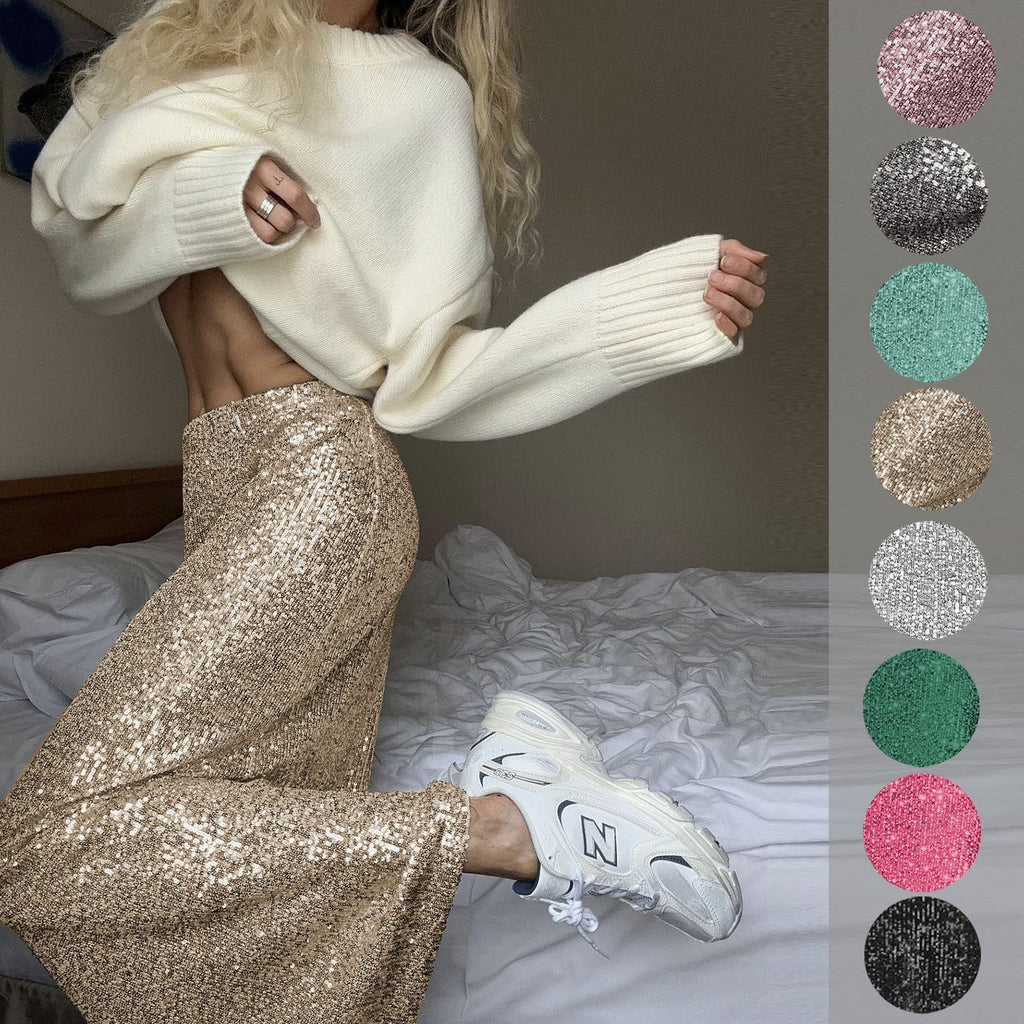 High - density Sequin Midi Skirt For Women Social Media Favorite - LADYLINE X