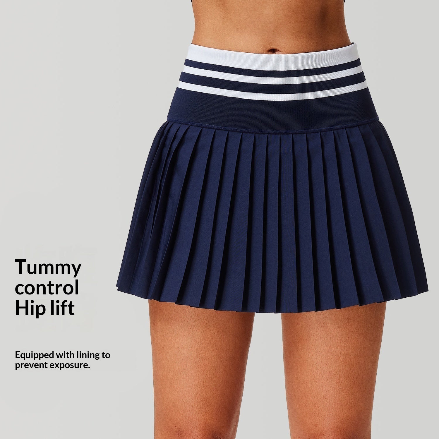 High - waisted Quick - drying Pleated Skirt For Sports No - show Tennisbadminton Skirt - LADYLINE X
