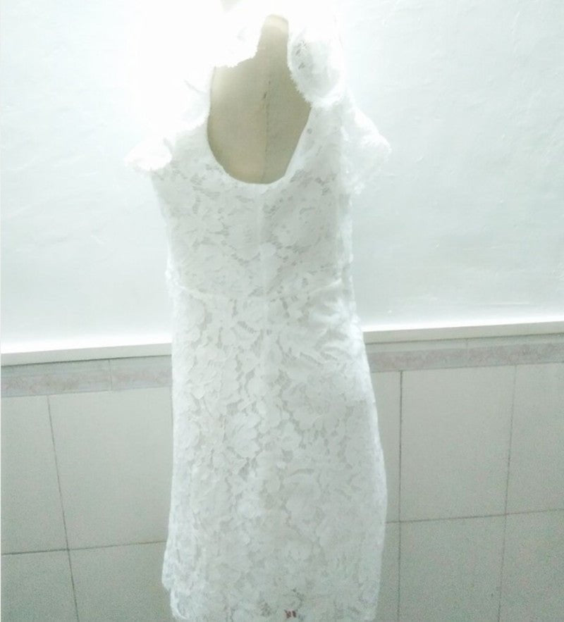 Lace Round Neck Sleeveless High Waist Dress - LADYLINE X