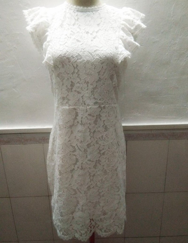 Lace Round Neck Sleeveless High Waist Dress - LADYLINE X