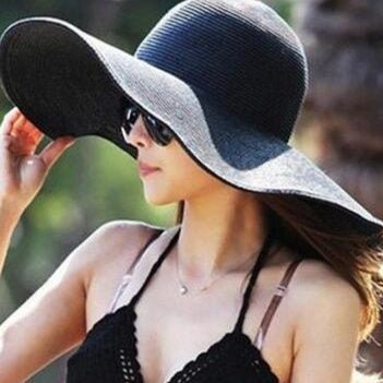Large - brimmed Round - top Straw Hat For Summer Solid Color DIY - friendly - LADYLINE X