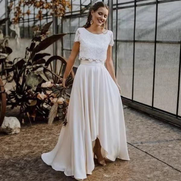 Light Wedding Dress For Destination Photos Lace And Satin Bridesmaid Style - LADYLINE X