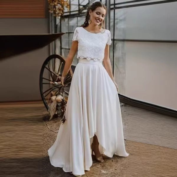 Light Wedding Dress For Destination Photos Lace And Satin Bridesmaid Style - LADYLINE X