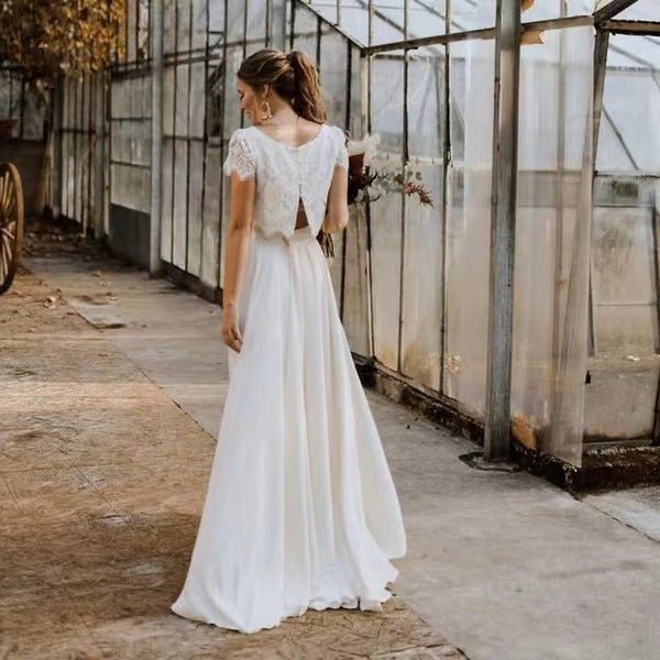 Light Wedding Dress For Destination Photos Lace And Satin Bridesmaid Style - LADYLINE X