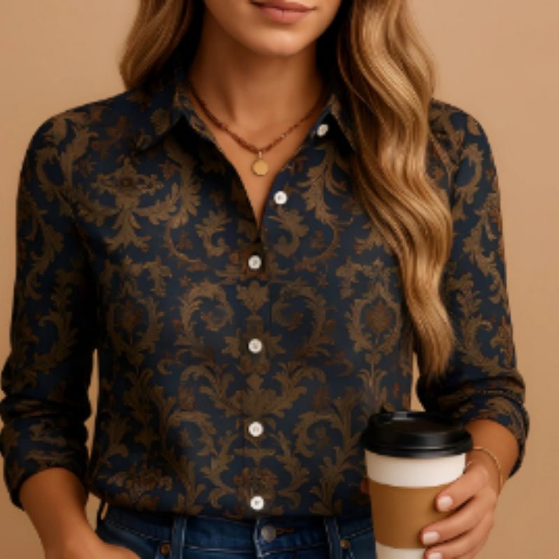 Lightly Mature Casual Womens Printed Blouse - LADYLINE X