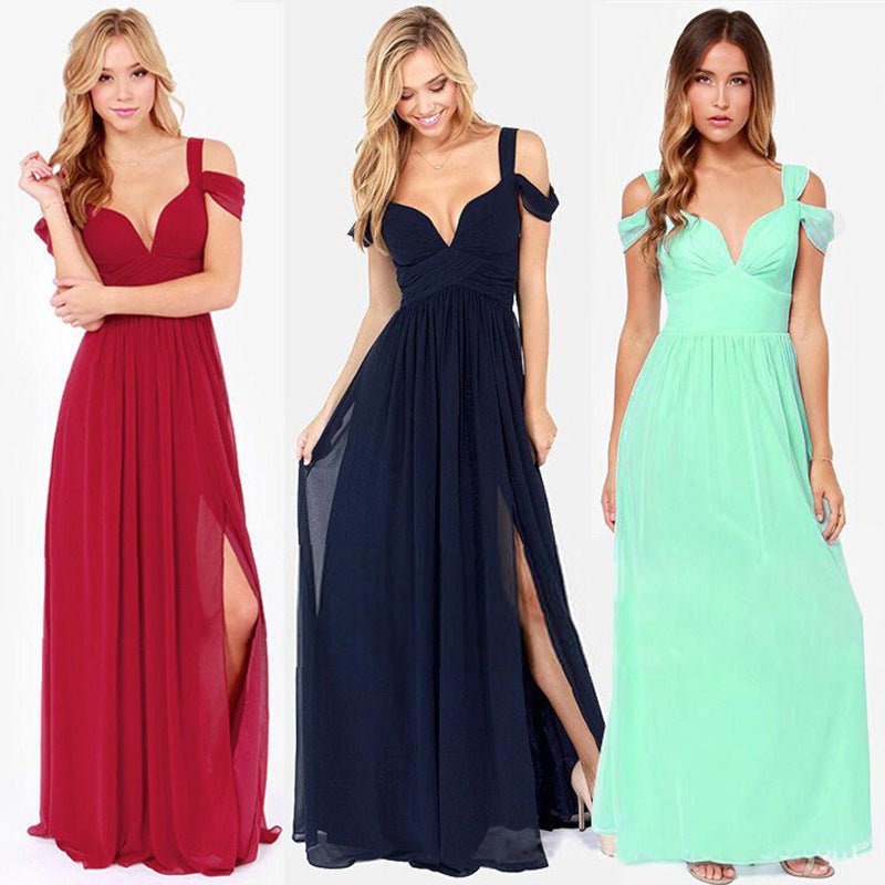 Long Floor Length Elegant Greek Style Pleated Dress - LADYLINE X