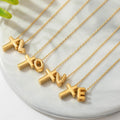New Cross Bubble 26 Letter Versatile Gold Necklace - LADYLINE X