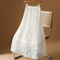 New Floral Chiffon Skirt Mid - length Flowing And Pleated - LADYLINE X