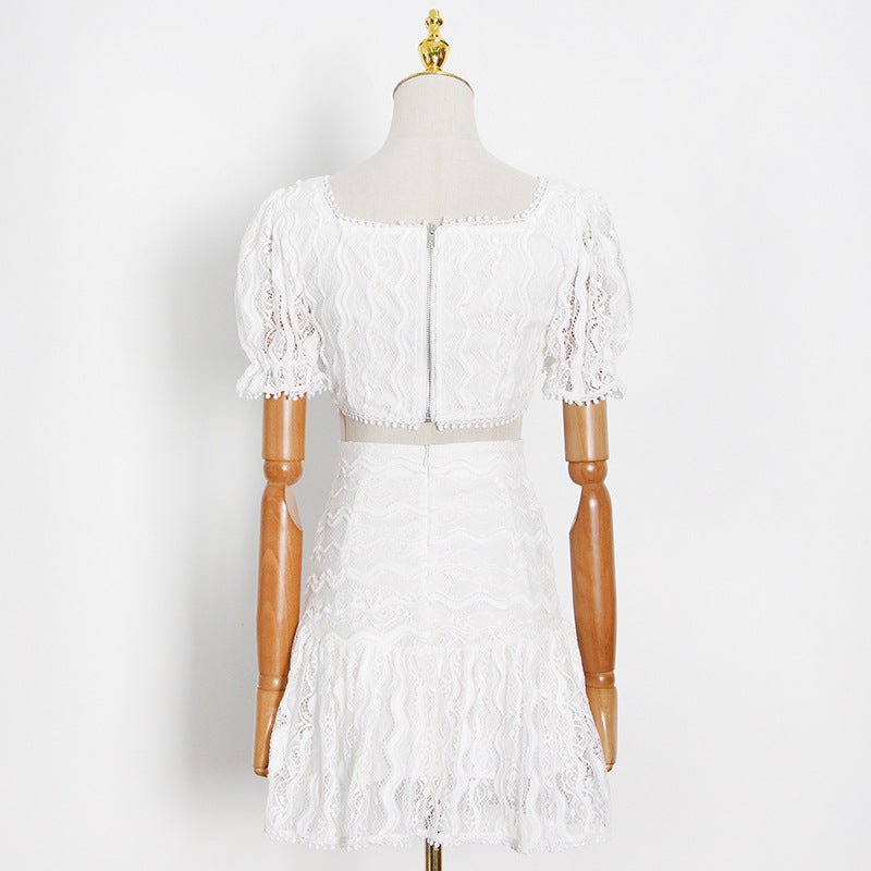New Niche Design Skirt Set Summer Light Mature Lace Bra Vest Top ALine Buttock Skirt - LADYLINE X